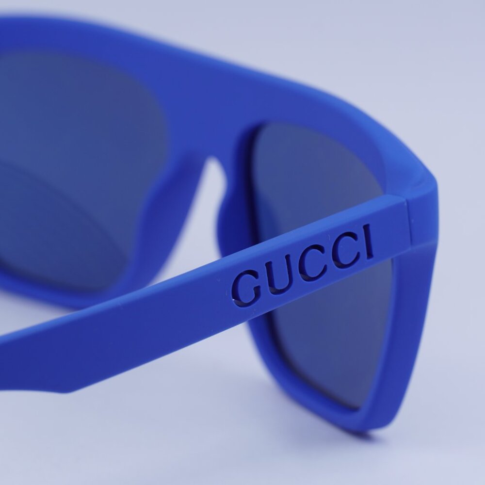 🕶️ New Gucci GG1570S 004 Sunglasses - Matte Blue Frame - Picture 9 of 11